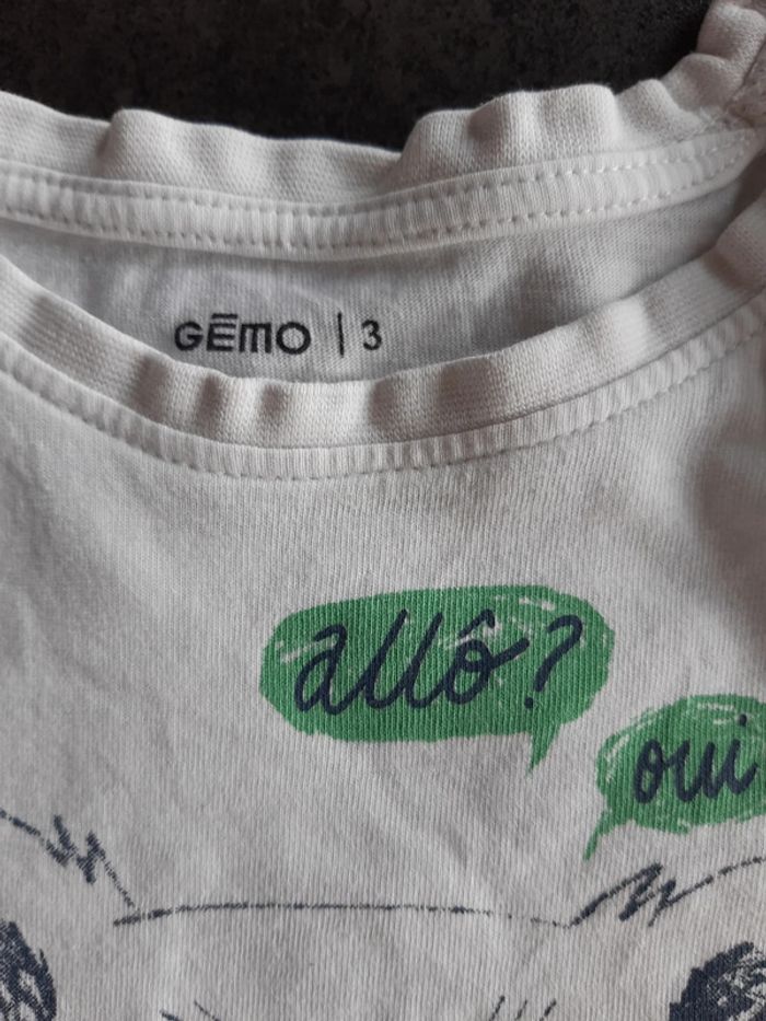T shirt manches longues blanc gemo 3 ans - photo numéro 4