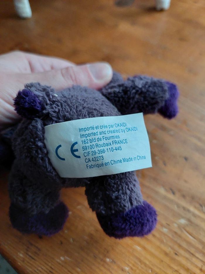 P1 - Petite peluche doudou mouton violet Obaibi - photo numéro 5