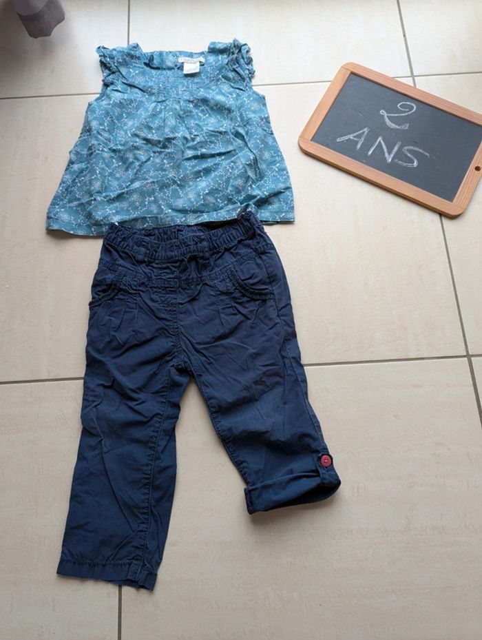 Tunique+pantalon retroussable 2 ans