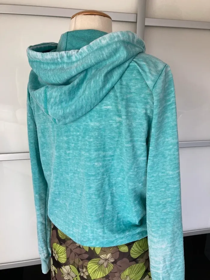 Sweat gilet à capuche vert d’eau Alcott&co L - photo numéro 3