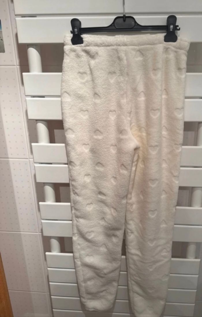 Bas de pyjama moumoute blanc avec cœurs - photo numéro 2