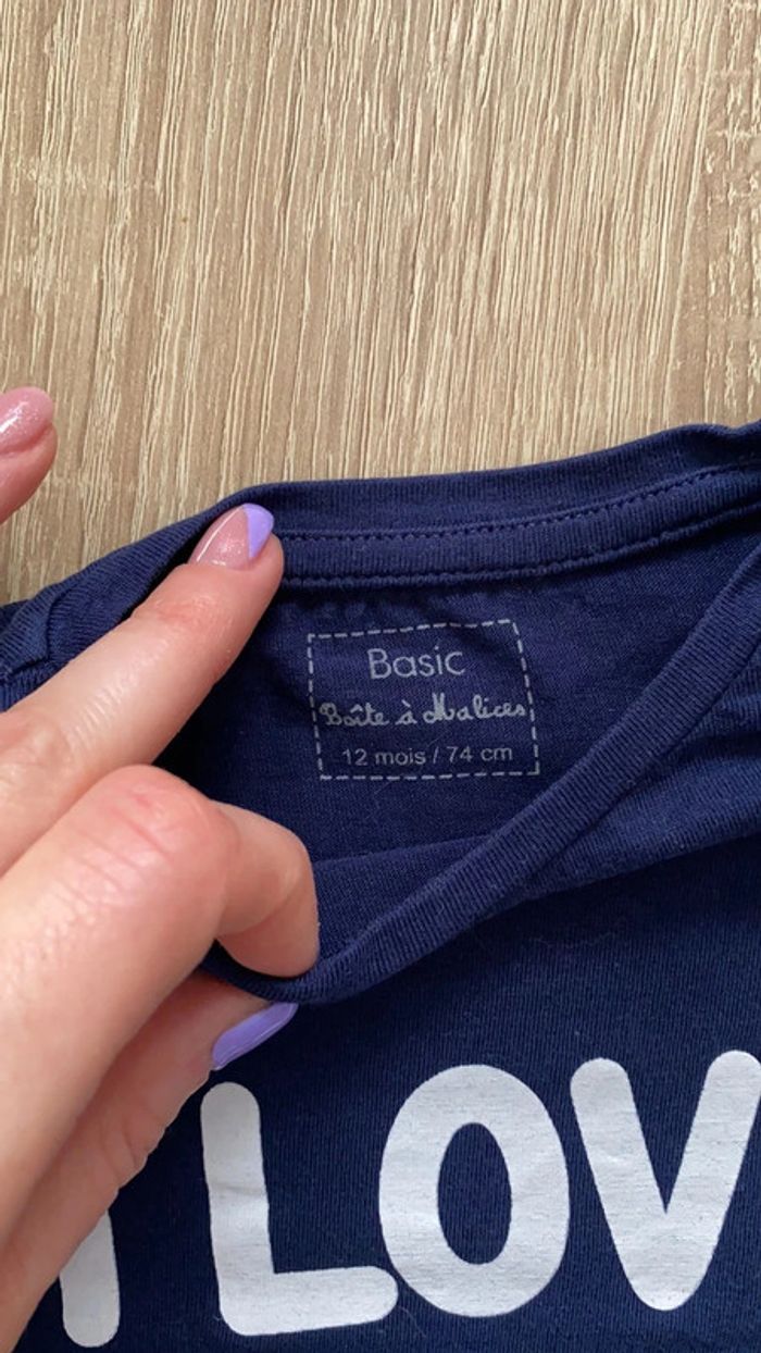 T-shirt manches courtes bleu marine - photo numéro 2