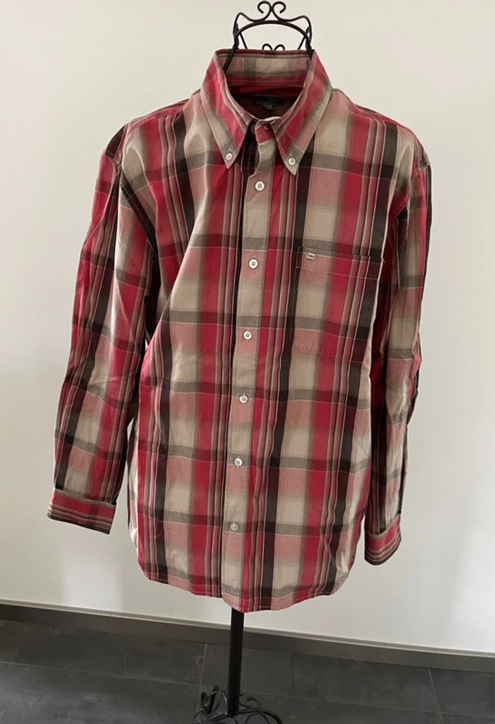 Chemise à carreaux manches longues TBS taille L
