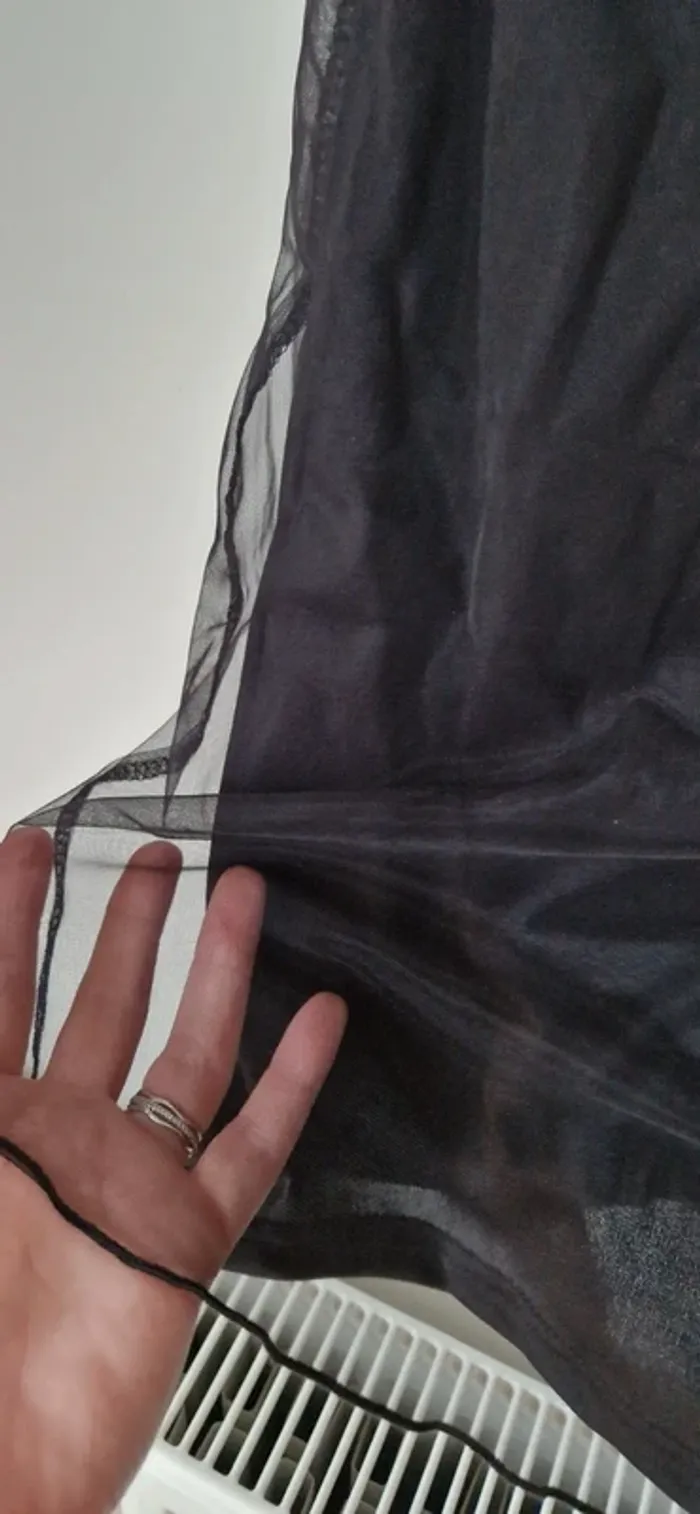 Robe noire voile perles, neuve, XL44 - photo numéro 4