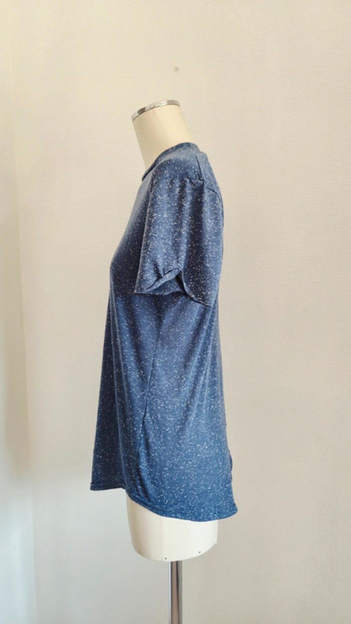 T-shirt bleu moucheté- m - celebry tees - photo numéro 2