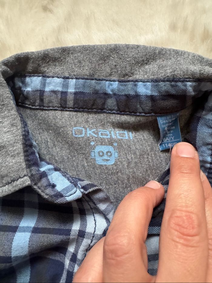 👕 chemise bi-matiere - okaidi - garçon 6 ans - 114cm- bon état - photo numéro 3