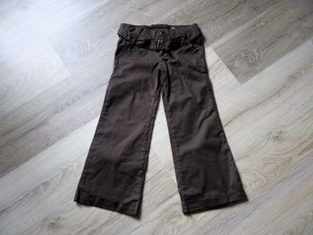 Pantalon fille ceinture à revers Confetti 6 ans marron satiné TBE