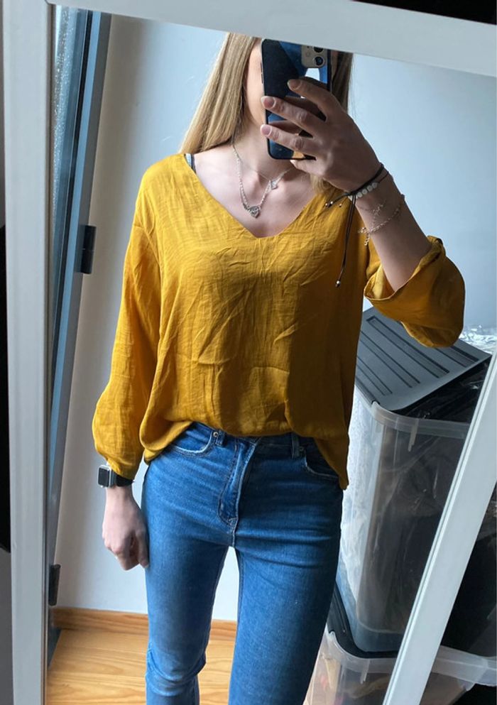 Blouse manches longues moutarde