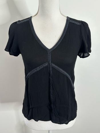 Blouse brodée noire T36 S