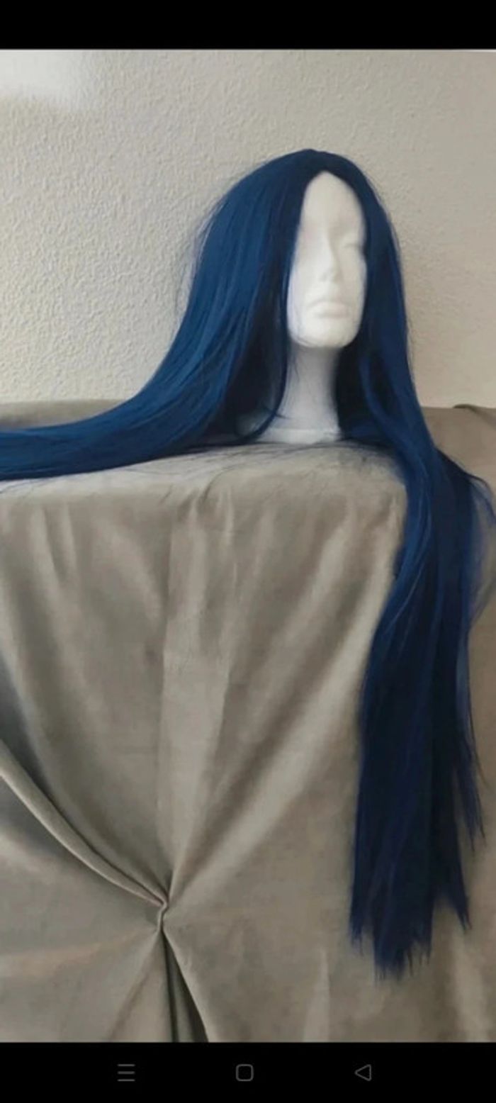 🎀 Promo 🎀 Perruque Naturelle Bleu Émeraude 1MÈTRE 🎀 - photo numéro 8