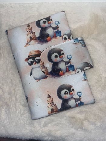 Pochette lingette couches pingouin 
