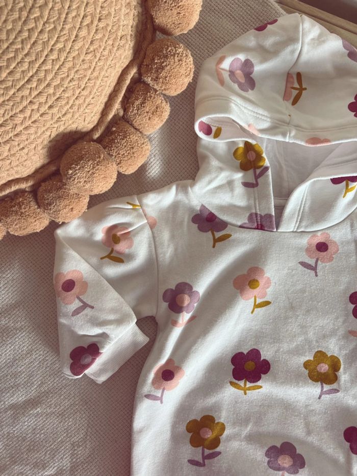 Robe sweat-shirt sportwear à fleur et capuche gemo 18 - photo numéro 3
