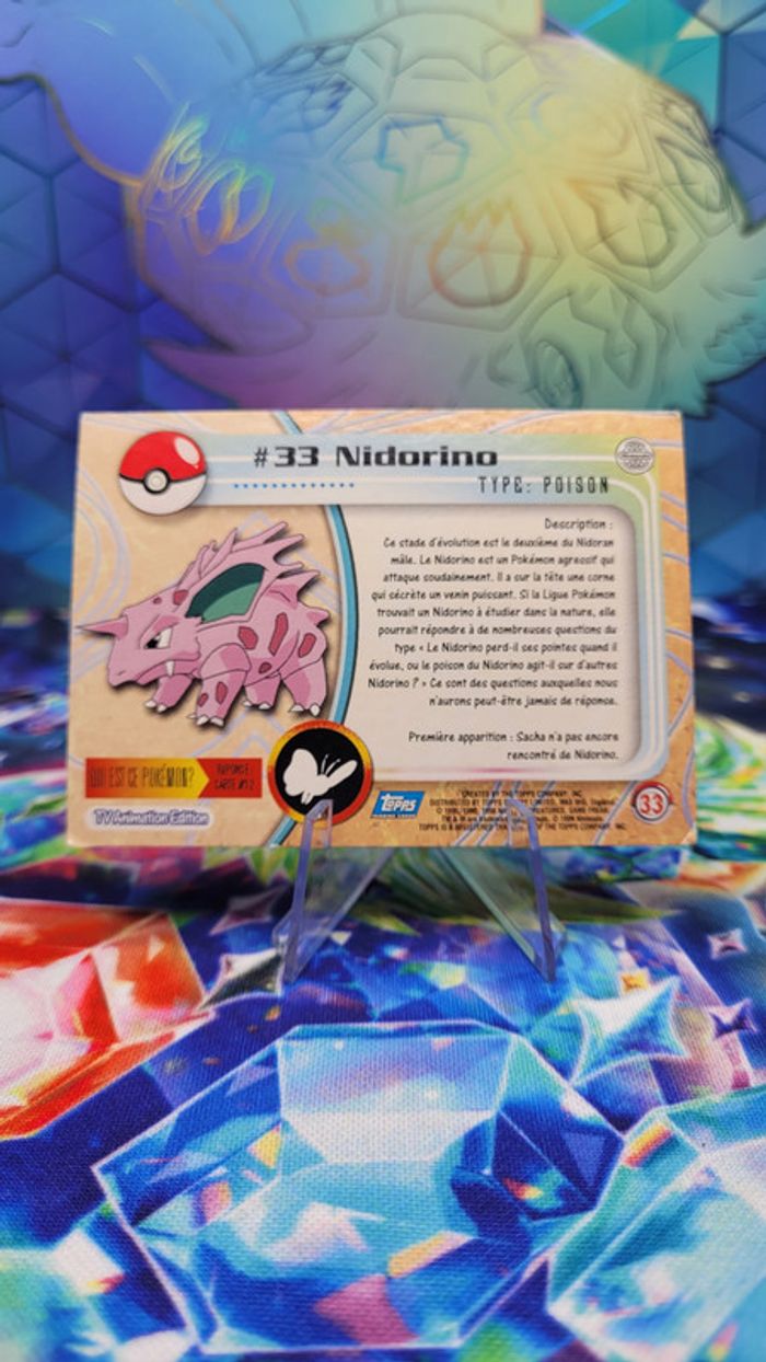 Carte Pokémon Topps n°33 Nidorino Series 1 FR - photo numéro 3