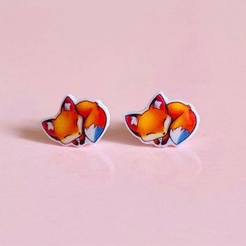 Boucles d’oreilles Fait Main Kitsune Renard Kawaii