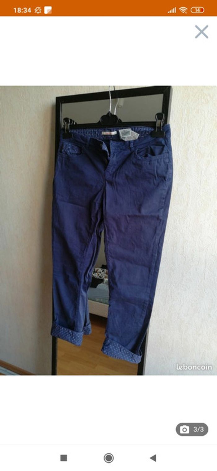 Pantalon 7/8 bleu