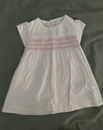 Robe blanche velours 9 mois