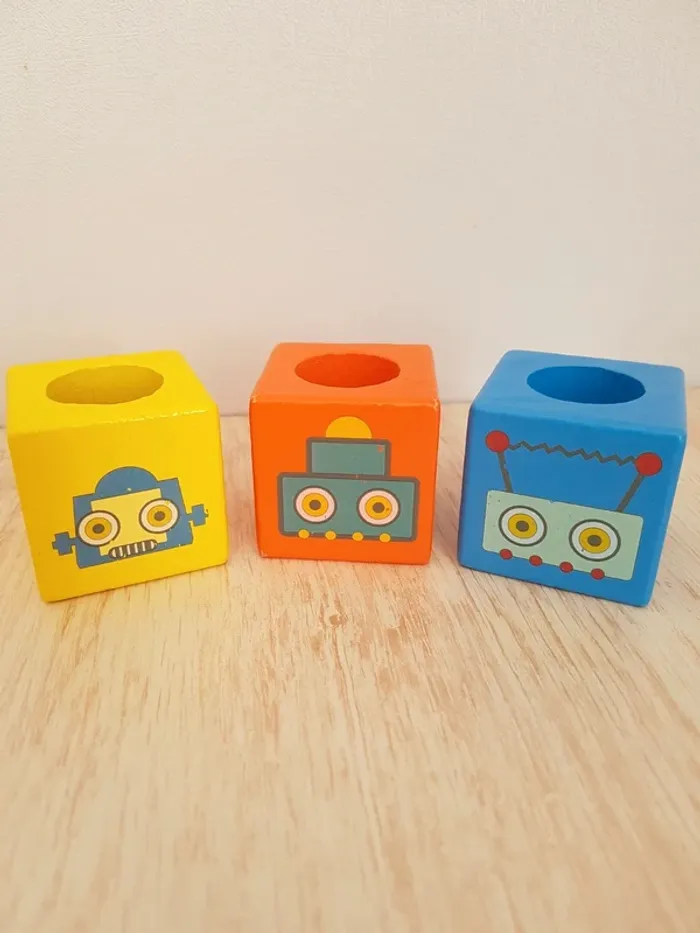 Dominos robots jeu de manipulation en bois - photo numéro 7