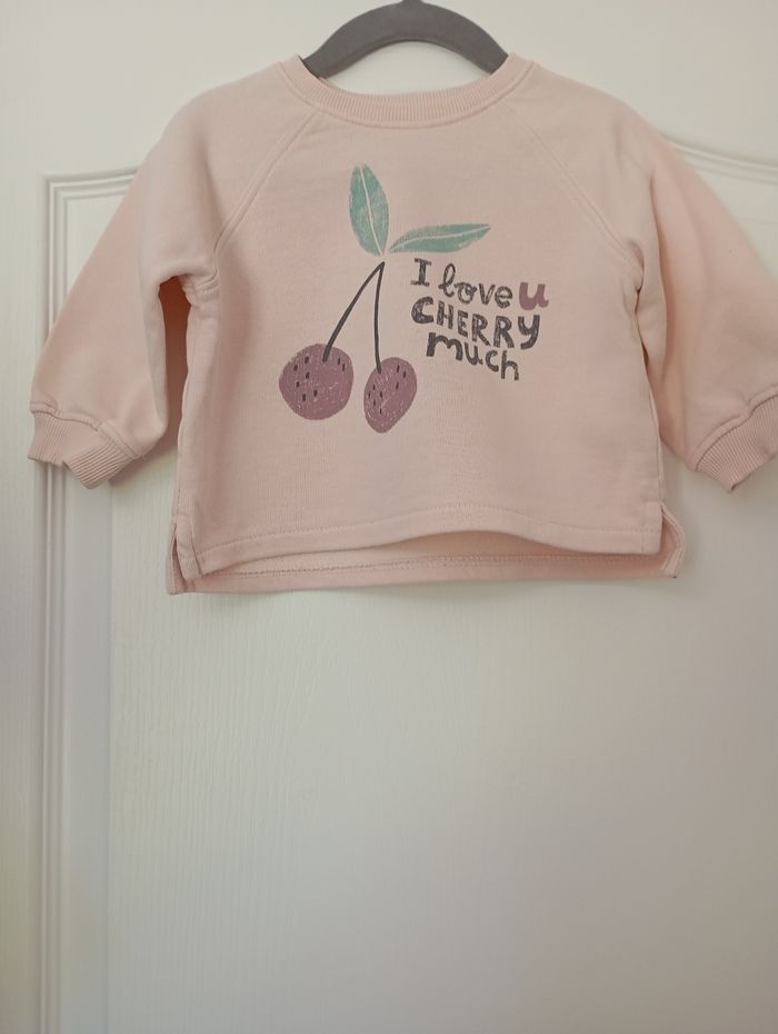 Sweat motif cerise 6 mois