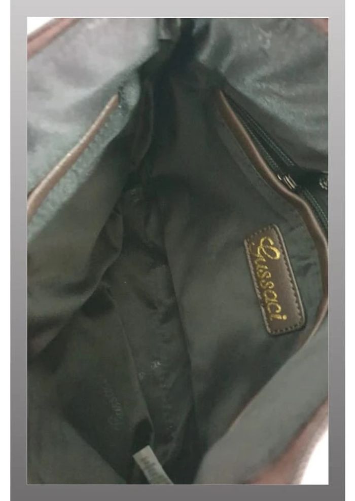 Sac marron en simili cuir avec pochette à l'intérieur 38x28 cm - photo numéro 5