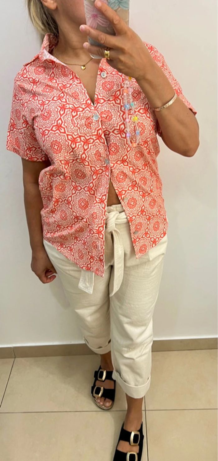 Chemise Manches Courtes Imprimée Taille 38 - photo numéro 5
