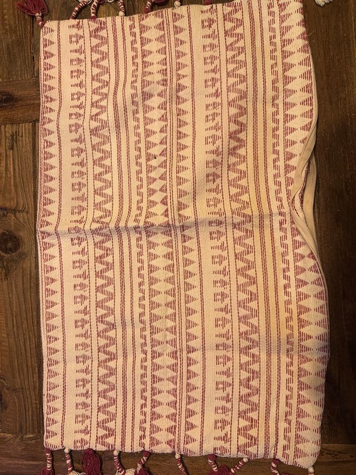 Housse de coussin décorative - crème et Bordeaux - 36x56cm - photo numéro 3