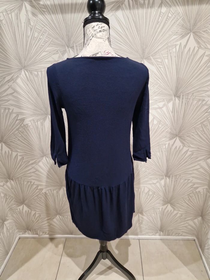Jolie robe manches 3/4 bleu marine Promod taille 36 - photo numéro 2