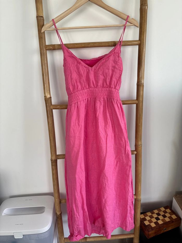 Robe rose en lin Camaïeu taille M - photo numéro 10