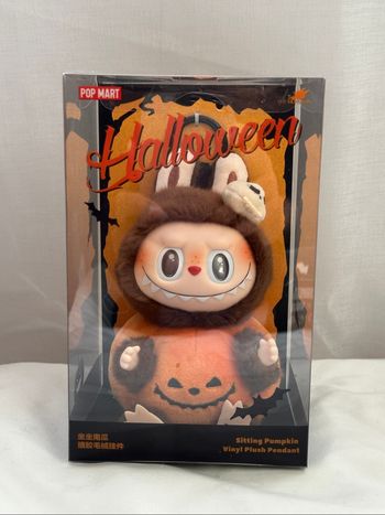 Labubu Halloween sitting pumpkin
