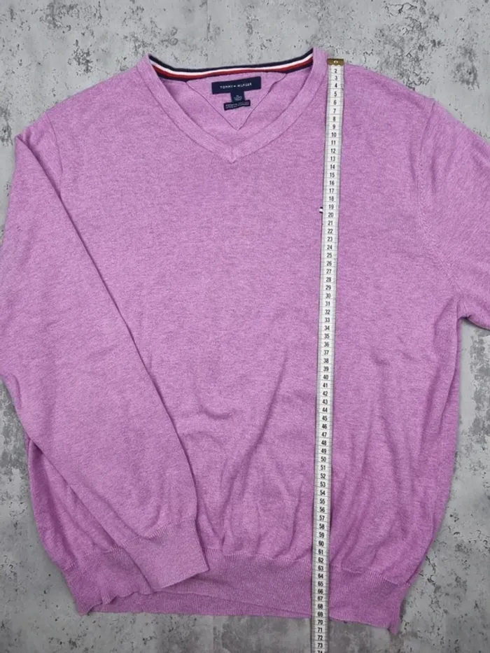 Pull col V Tommy Hilfiger mauve, XL Hommes - photo numéro 6