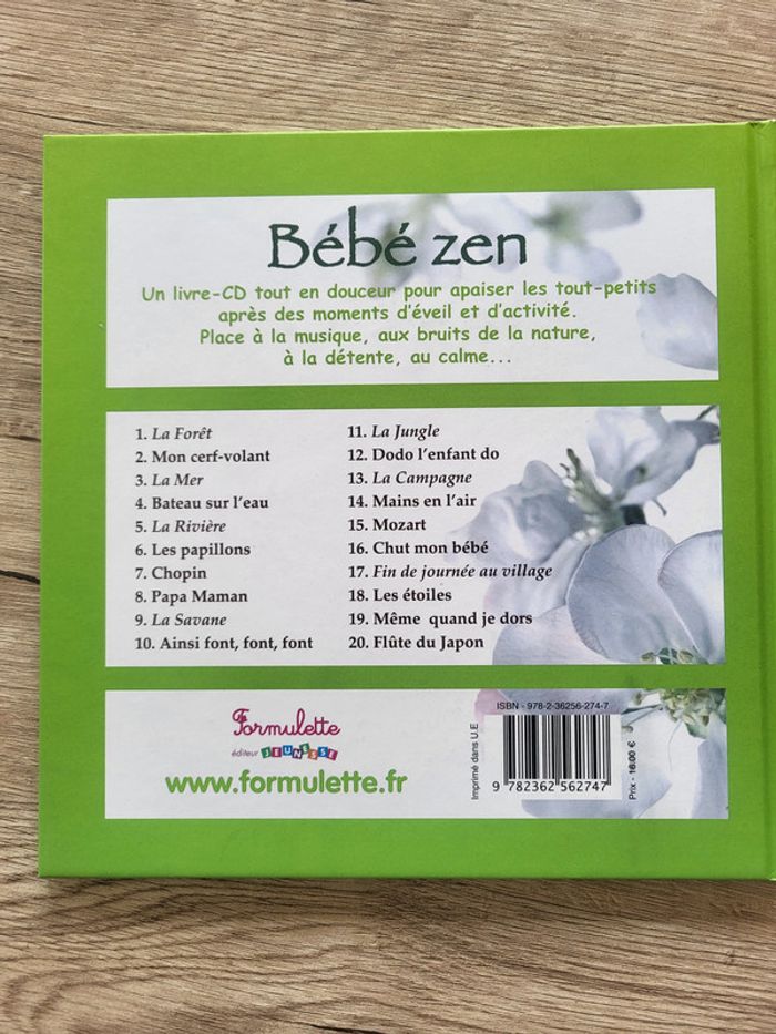 livre + CD "bébé zen" avec musique relaxante - photo numéro 2