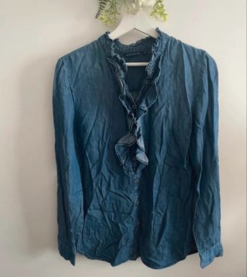 🌸jolie Chemisier en jeans bleu à volants river Woods taille 38 🌸