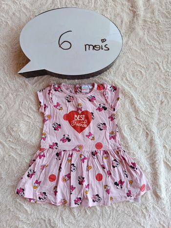 Robe manches courtes Fille 6 mois Minnie Daisy cœur best Friends Disney Baby 100% coton