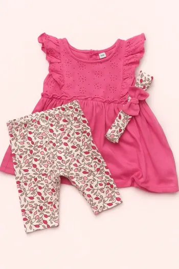 Ensemble 6 mois bébé fille rose neuf
