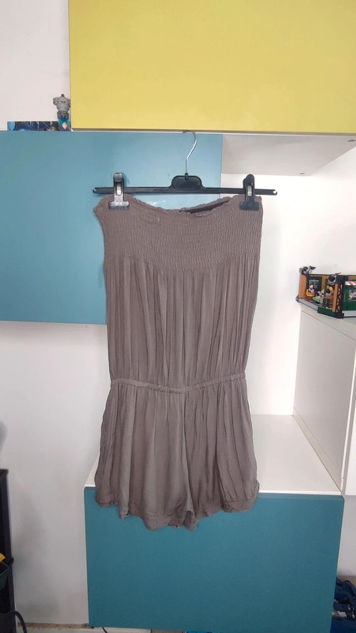 Combishort bustier taupe R2banjo, Taille Unique