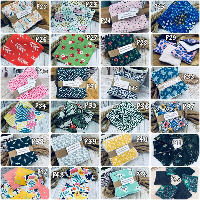 Lot de 24 lingettes lavables au choix en éponge bambou ou coton