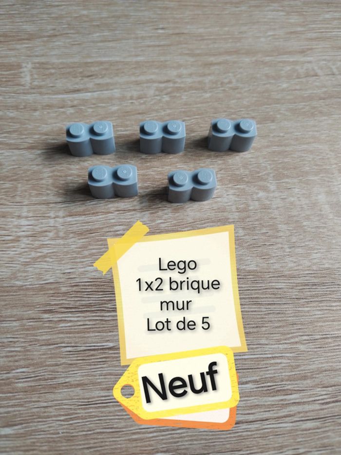 Lego 1x2 gris brique mur arrondie lot de 5