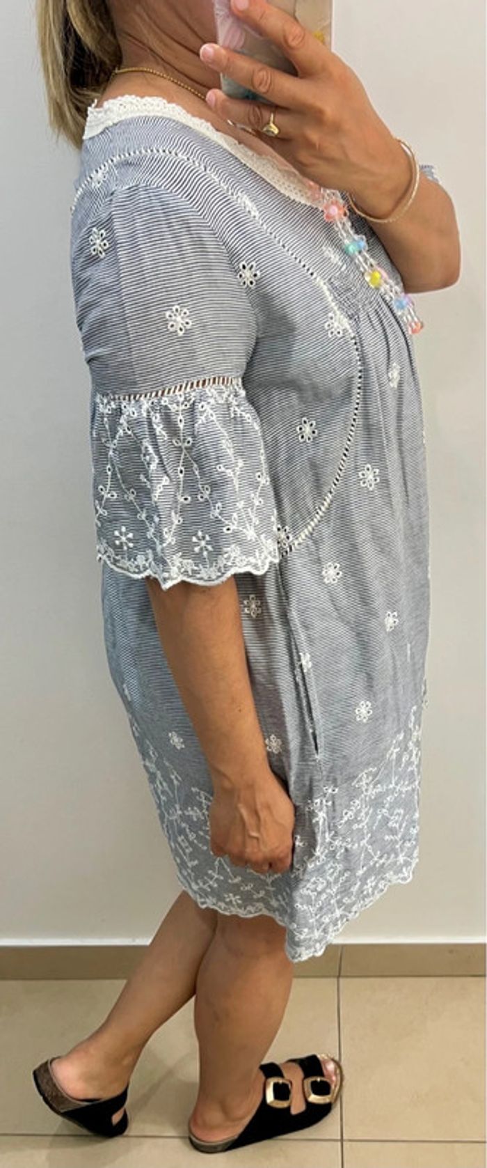Robe Brodé Courte Zara Taille M - photo numéro 5