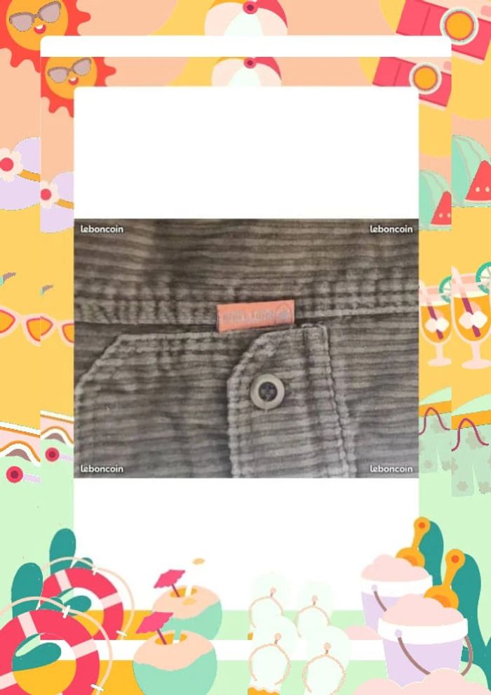 Pantalon 12 mois rayé marron avec poches sur les côtés marque boutchou - photo numéro 4