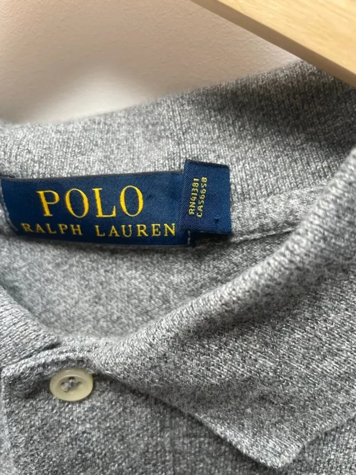 Polo Ralph Lauren grey red long embroided logo Mens XL - photo numéro 5