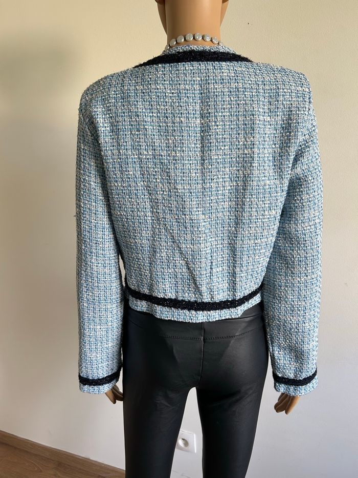 Veste bleue neuve en tweed Naf Naf taille 40 (valeur 69€) - photo numéro 6