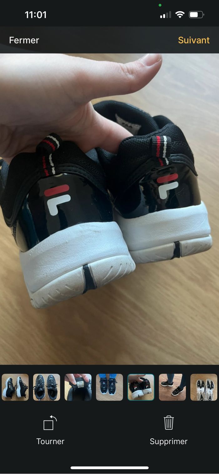 Baskets Fila noires vernies - photo numéro 5