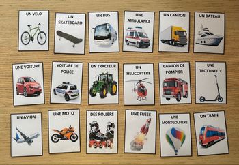 18 cartes de nomenclature sur les transports