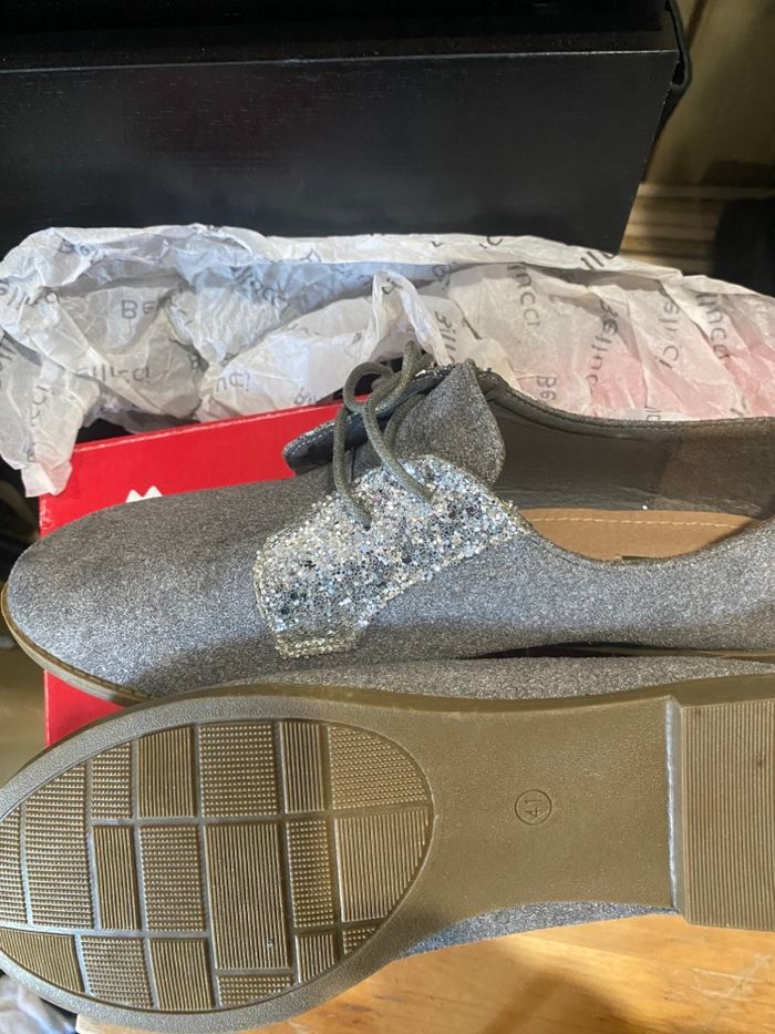 derbies gris et paillettes argentées Bellucci