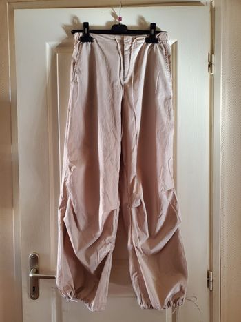 Pantalon parachute Zara crème 
