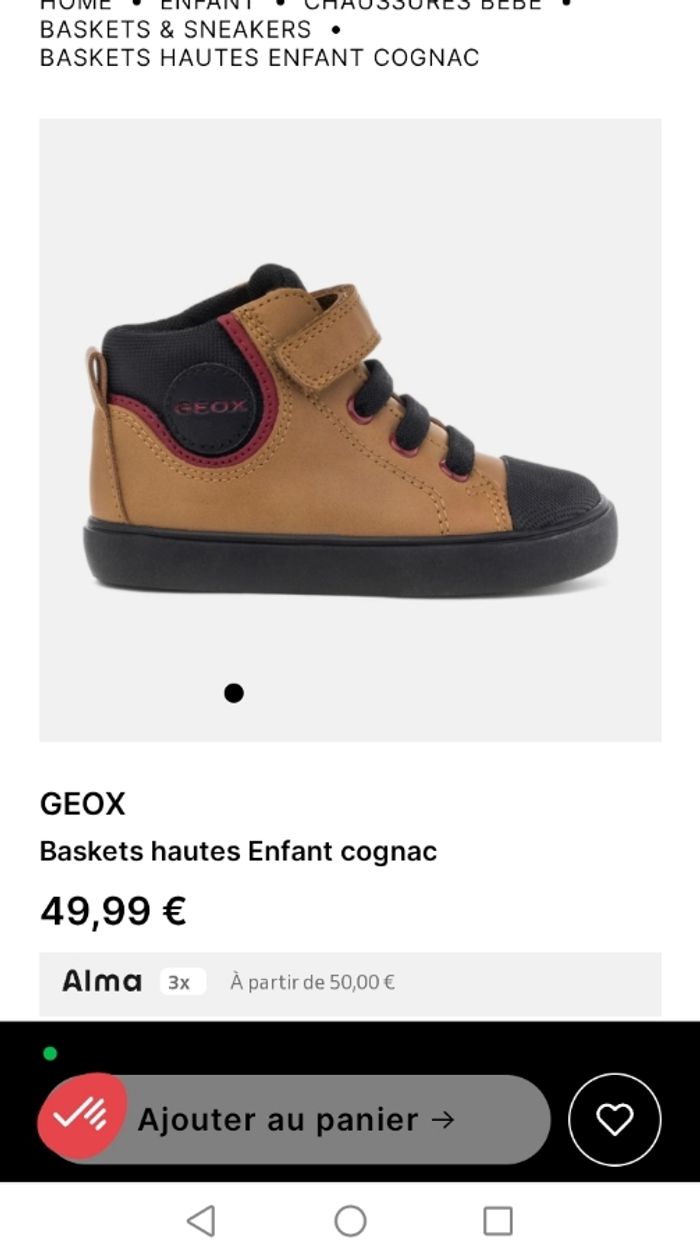 Basket sneaker montante geox garçon 22 - photo numéro 7