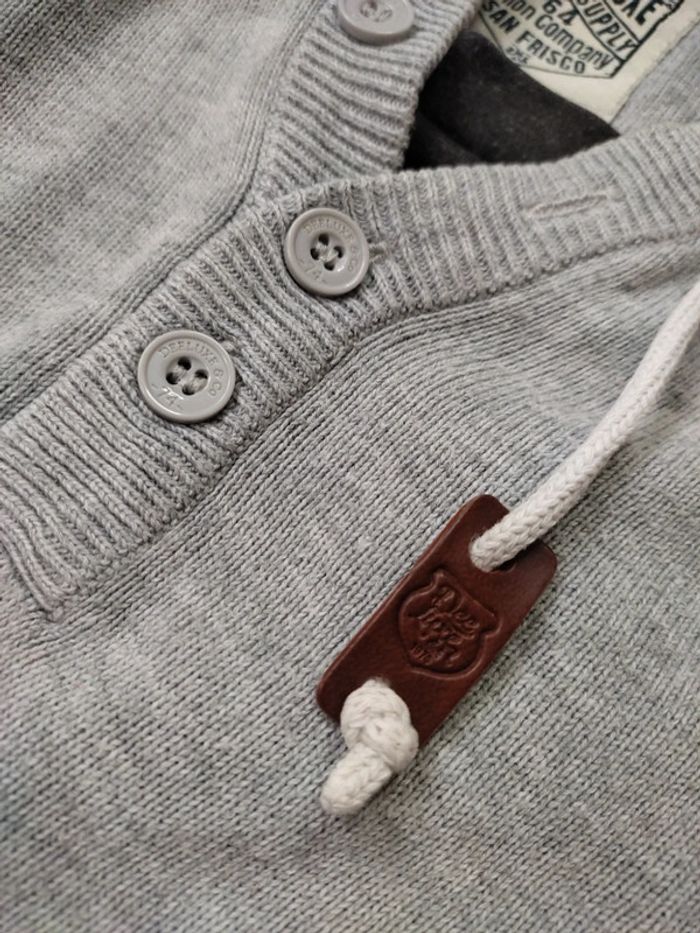 Pull fin gris à capuche Deeluxe taille L 40 - photo numéro 3