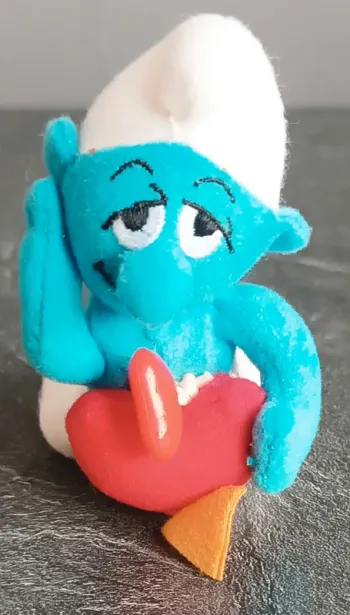 Peluche Schtroumpf vibrante st Valentin, vintage - McDonald's