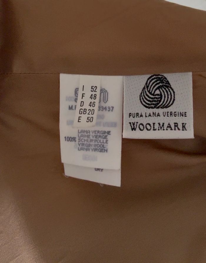 Veste de Blazer beige en laine vierge vintage taille 48- parfait état - photo numéro 4