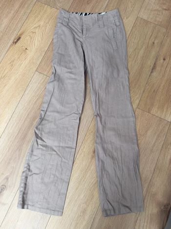 Pantalon en lin et coton Morgan beige en 34