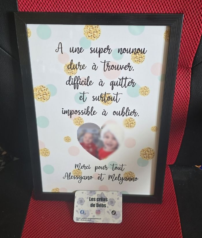 Cadre nounou personnalisé